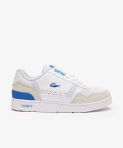 Lacoste Sneakers>Damen-Sneakers T-Clip Aus Leder Mit Ferseneinatz White/Light Blue 1T3