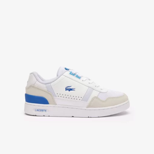 Lacoste Sneakers>Damen-Sneakers T-Clip Aus Leder Mit Ferseneinatz White/Light Blue 1T3