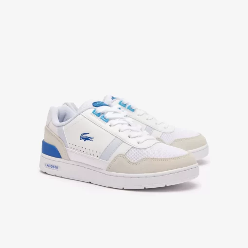 Lacoste Sneakers>Damen-Sneakers T-Clip Aus Leder Mit Ferseneinatz White/Light Blue 1T3