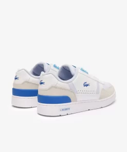 Lacoste Sneakers>Damen-Sneakers T-Clip Aus Leder Mit Ferseneinatz White/Light Blue 1T3