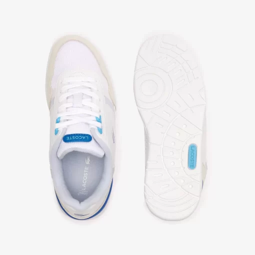 Lacoste Sneakers>Damen-Sneakers T-Clip Aus Leder Mit Ferseneinatz White/Light Blue 1T3