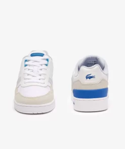 Lacoste Sneakers>Damen-Sneakers T-Clip Aus Leder Mit Ferseneinatz White/Light Blue 1T3