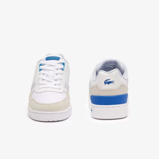 Lacoste Sneakers>Damen-Sneakers T-Clip Aus Leder Mit Ferseneinatz White/Light Blue 1T3