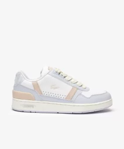 Lacoste Sneakers>Damen-Sneakers T-Clip Aus Leder Mit Monogramm Wht/Lt Trqs 1T5