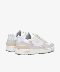 Lacoste Sneakers>Damen-Sneakers T-Clip Aus Leder Mit Monogramm Wht/Lt Trqs 1T5