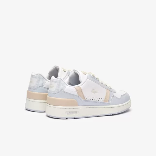 Lacoste Sneakers>Damen-Sneakers T-Clip Aus Leder Mit Monogramm Wht/Lt Trqs 1T5