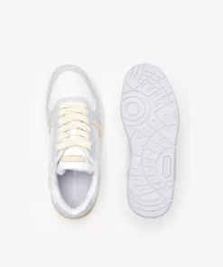 Lacoste Sneakers>Damen-Sneakers T-Clip Aus Leder Mit Monogramm Wht/Lt Trqs 1T5