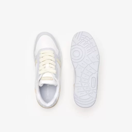 Lacoste Sneakers>Damen-Sneakers T-Clip Aus Leder Mit Monogramm Wht/Lt Trqs 1T5