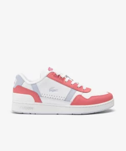 Lacoste Sneakers>Damen-Sneakers T-Clip Contrasted Aus Leder White/Pink B53