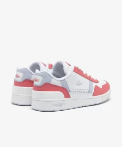 Lacoste Sneakers>Damen-Sneakers T-Clip Contrasted Aus Leder White/Pink B53