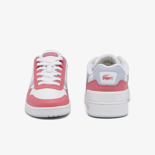 Lacoste Sneakers>Damen-Sneakers T-Clip Contrasted Aus Leder White/Pink B53