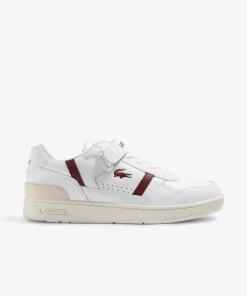 Lacoste Sneakers>Damen-Sneakers T-Clip Velcro Aus Leder Wht/Burg 2G1