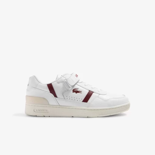 Lacoste Sneakers>Damen-Sneakers T-Clip Velcro Aus Leder Wht/Burg 2G1