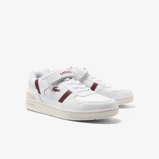 Lacoste Sneakers>Damen-Sneakers T-Clip Velcro Aus Leder Wht/Burg 2G1