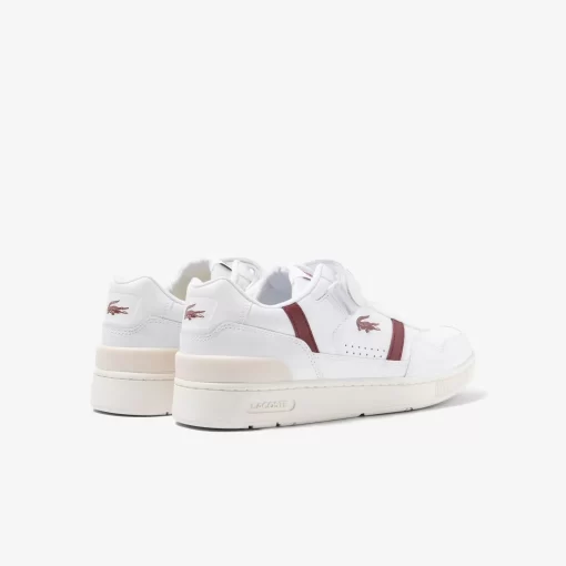 Lacoste Sneakers>Damen-Sneakers T-Clip Velcro Aus Leder Wht/Burg 2G1