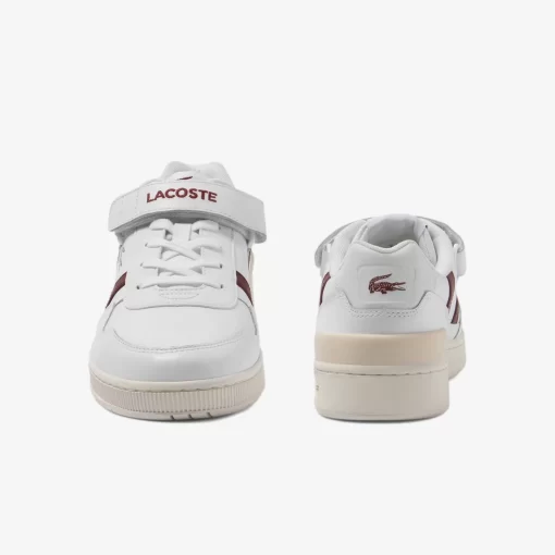 Lacoste Sneakers>Damen-Sneakers T-Clip Velcro Aus Leder Wht/Burg 2G1