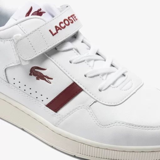 Lacoste Sneakers>Damen-Sneakers T-Clip Velcro Aus Leder Wht/Burg 2G1