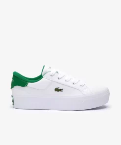 Lacoste Sneakers>Damen-Sneakers Ziane Platform Aus Leder White/Green 082