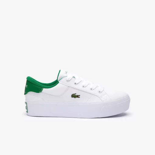 Lacoste Sneakers>Damen-Sneakers Ziane Platform Aus Leder White/Green 082