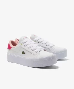 Lacoste Sneakers>Damen-Sneakers Ziane Platform Aus Leder White/Pink B53