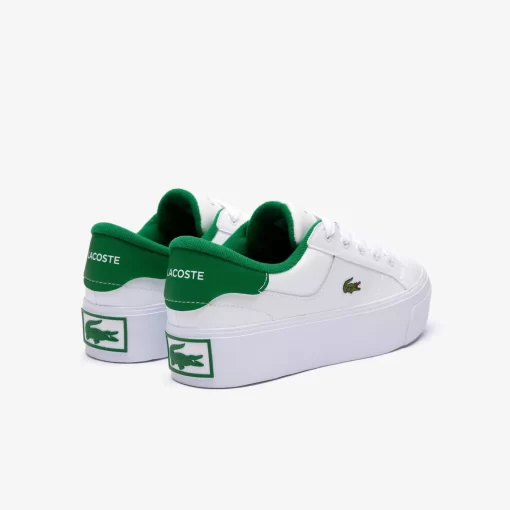 Lacoste Sneakers>Damen-Sneakers Ziane Platform Aus Leder White/Green 082