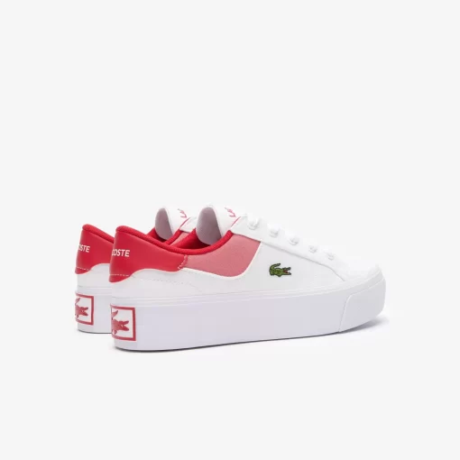 Lacoste Sneakers>Damen-Sneakers Ziane Platform Aus Leder White / Red 286