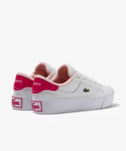 Lacoste Sneakers>Damen-Sneakers Ziane Platform Aus Leder White/Pink B53