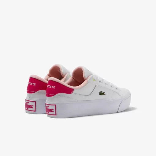 Lacoste Sneakers>Damen-Sneakers Ziane Platform Aus Leder White/Pink B53