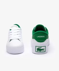 Lacoste Sneakers>Damen-Sneakers Ziane Platform Aus Leder White/Green 082