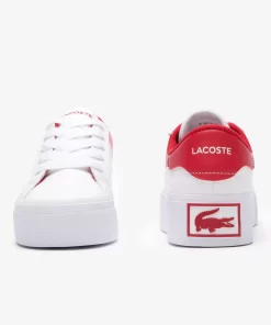 Lacoste Sneakers>Damen-Sneakers Ziane Platform Aus Leder White / Red 286