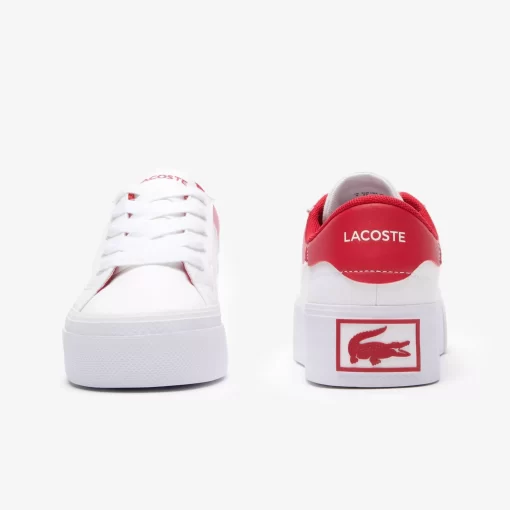 Lacoste Sneakers>Damen-Sneakers Ziane Platform Aus Leder White / Red 286