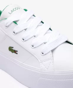 Lacoste Sneakers>Damen-Sneakers Ziane Platform Aus Leder White/Green 082