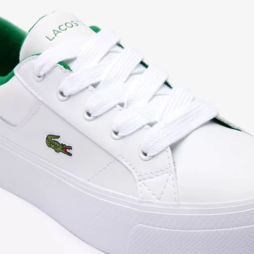 Lacoste Sneakers>Damen-Sneakers Ziane Platform Aus Leder White/Green 082