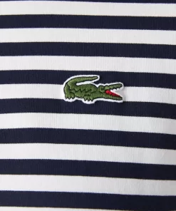 Lacoste T-Shirts>Damen-T-Shirt Aus Gestreiftem Baumwolljersey Navy Blau / Weis Hhw