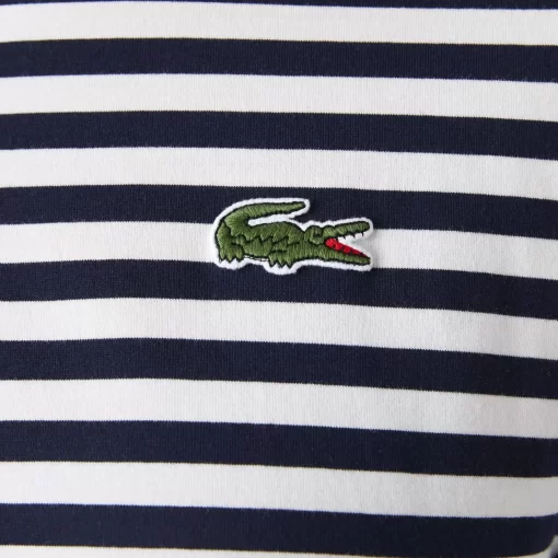 Lacoste T-Shirts>Damen-T-Shirt Aus Gestreiftem Baumwolljersey Navy Blau / Weis Hhw