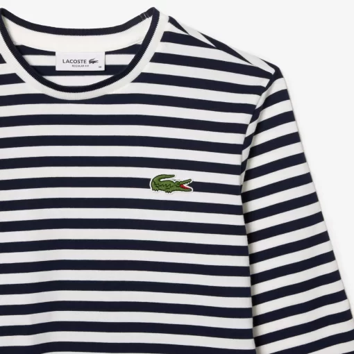 Lacoste T-Shirts>Damen-T-Shirt Aus Gestreiftem Baumwolljersey Navy Blau / Weis Hhw