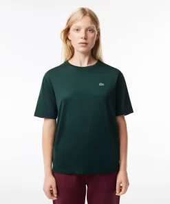 Lacoste T-Shirts>Damen-T-Shirt Aus Premium-Baumwolle Sinople Grun Yzp