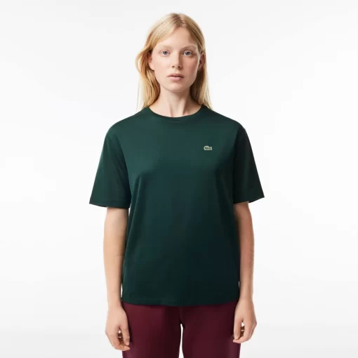 Lacoste T-Shirts>Damen-T-Shirt Aus Premium-Baumwolle Sinople Grun Yzp