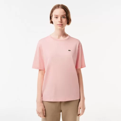 Lacoste T-Shirts>Damen-T-Shirt Aus Premium-Baumwolle Rosa Sfi