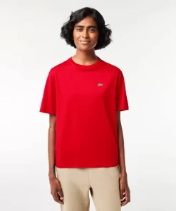 Lacoste T-Shirts>Damen-T-Shirt Aus Premium-Baumwolle Rot 240