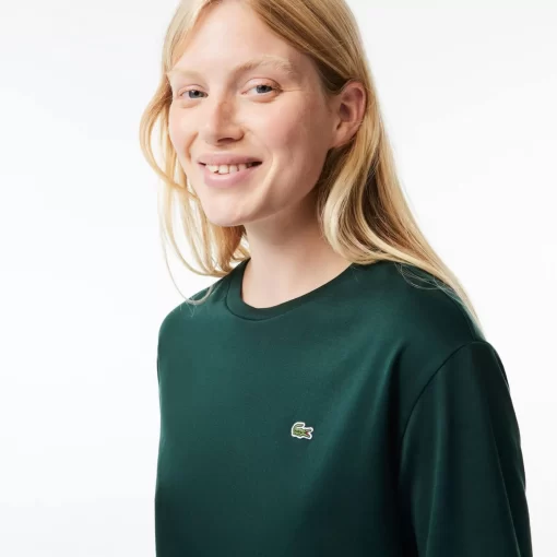 Lacoste T-Shirts>Damen-T-Shirt Aus Premium-Baumwolle Sinople Grun Yzp