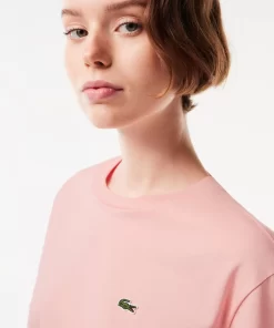 Lacoste T-Shirts>Damen-T-Shirt Aus Premium-Baumwolle Rosa Sfi