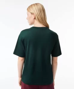 Lacoste T-Shirts>Damen-T-Shirt Aus Premium-Baumwolle Sinople Grun Yzp