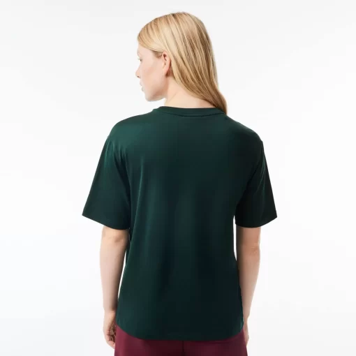 Lacoste T-Shirts>Damen-T-Shirt Aus Premium-Baumwolle Sinople Grun Yzp