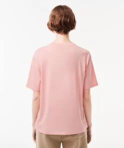 Lacoste T-Shirts>Damen-T-Shirt Aus Premium-Baumwolle Rosa Sfi