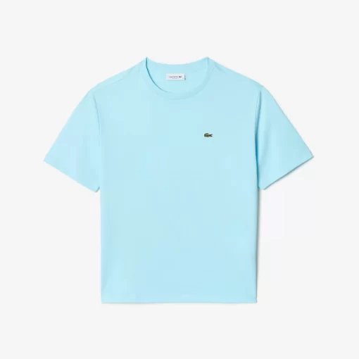 Lacoste T-Shirts>Damen-T-Shirt Aus Premium-Baumwolle Hellblau Siz