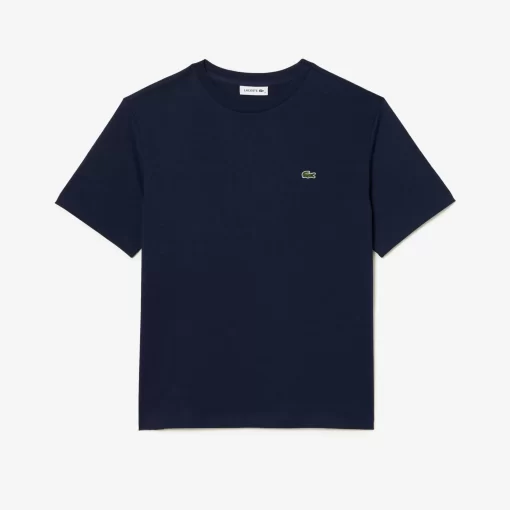 Lacoste T-Shirts>Damen-T-Shirt Aus Premium-Baumwolle Navy Blau 166