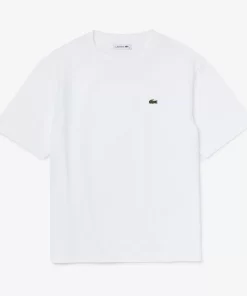 Lacoste T-Shirts>Damen-T-Shirt Aus Premium-Baumwolle Weis 001