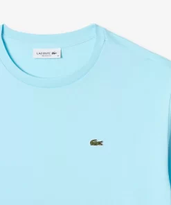 Lacoste T-Shirts>Damen-T-Shirt Aus Premium-Baumwolle Hellblau Siz