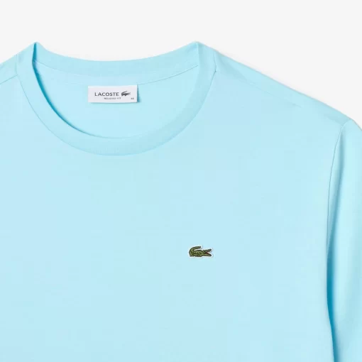 Lacoste T-Shirts>Damen-T-Shirt Aus Premium-Baumwolle Hellblau Siz